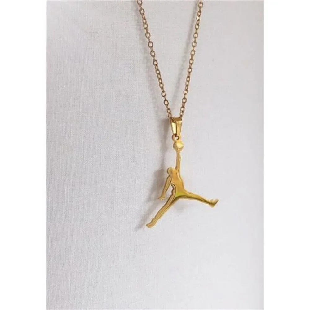NEW Michael Jordan Jumpman 23‎ Basketball Gold Chain Necklace Pendant | GOAT